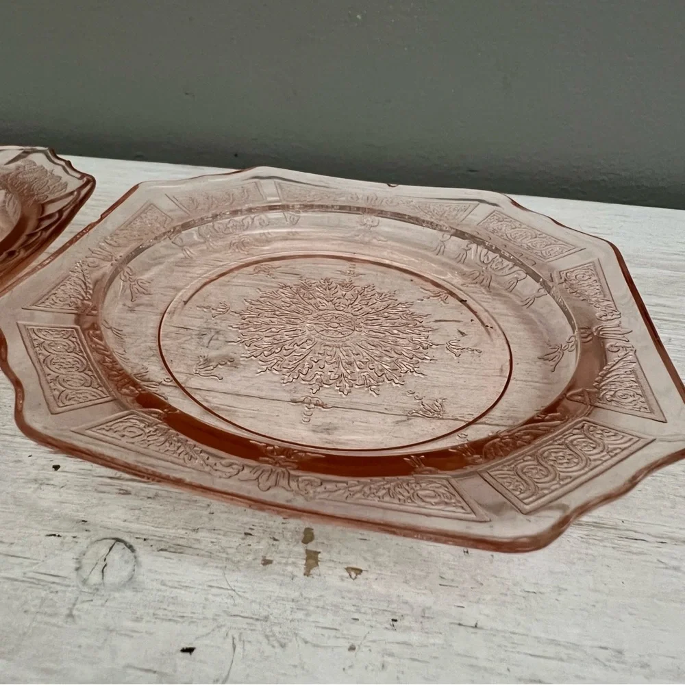 Vintage Pink Depression Glass Small Salad Plates/Dishes Mayfair and Princess - Picture 6 of 16